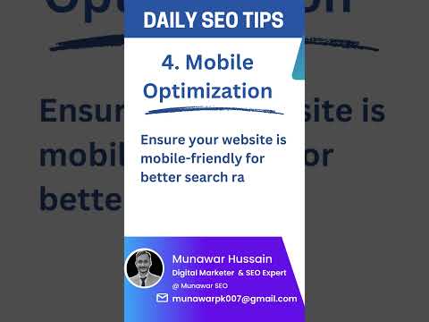 Daily SEO Tips By Munawar: Part #4 🚀 𝐓𝐨𝐝𝐚𝐲’𝐬 𝐒𝐄𝐎 𝐓𝐢𝐩: 𝐌𝐨𝐛𝐢𝐥𝐞 𝐎𝐩𝐭𝐢𝐦𝐢𝐳𝐚𝐭𝐢𝐨𝐧! [Video]