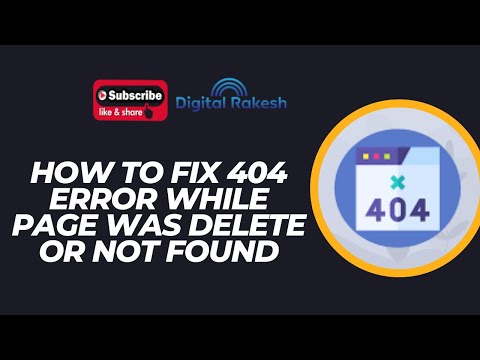 How To Fix 404 Error While Page Was Delete Or Not Found [Video]