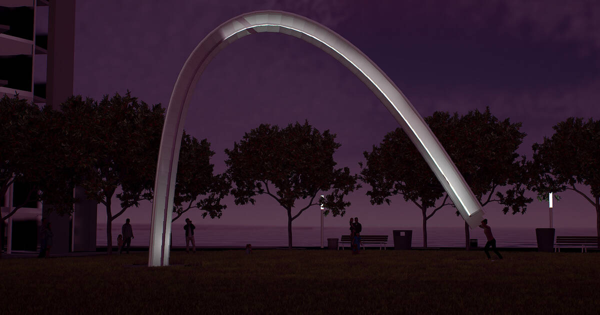 A massive interactive floating arch that glows at night is coming to Toronto [Video]