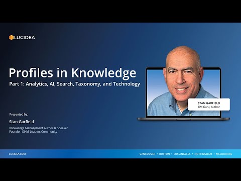 Stan Garfield Presents – Profiles in Knowledge Part 1: Analytics, AI, Search, Taxonomy, Technology [Video]