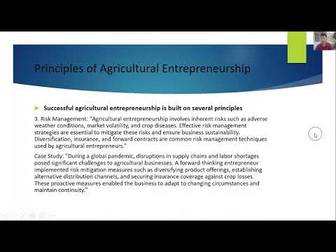 Supply Chain Management in the Principles of Agricultural Entrepreneurship and Marketing [Video]