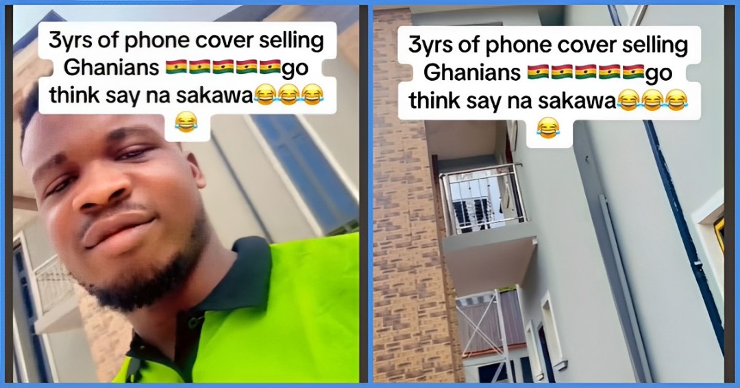 Man Builds Mansion In Nigeria 3 Years After Selling Phone Covers: “Ghanaians Go Think Say Na Sakawa” [Video]
