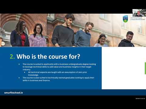 MSc in Financial Data Science at UCD Smurfit School – Programme Overview [Video]