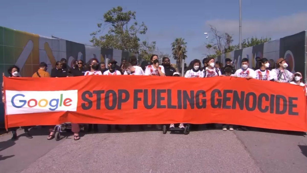 Protesters converge on Google I/O conference in Mountain View  NBC Bay Area [Video]