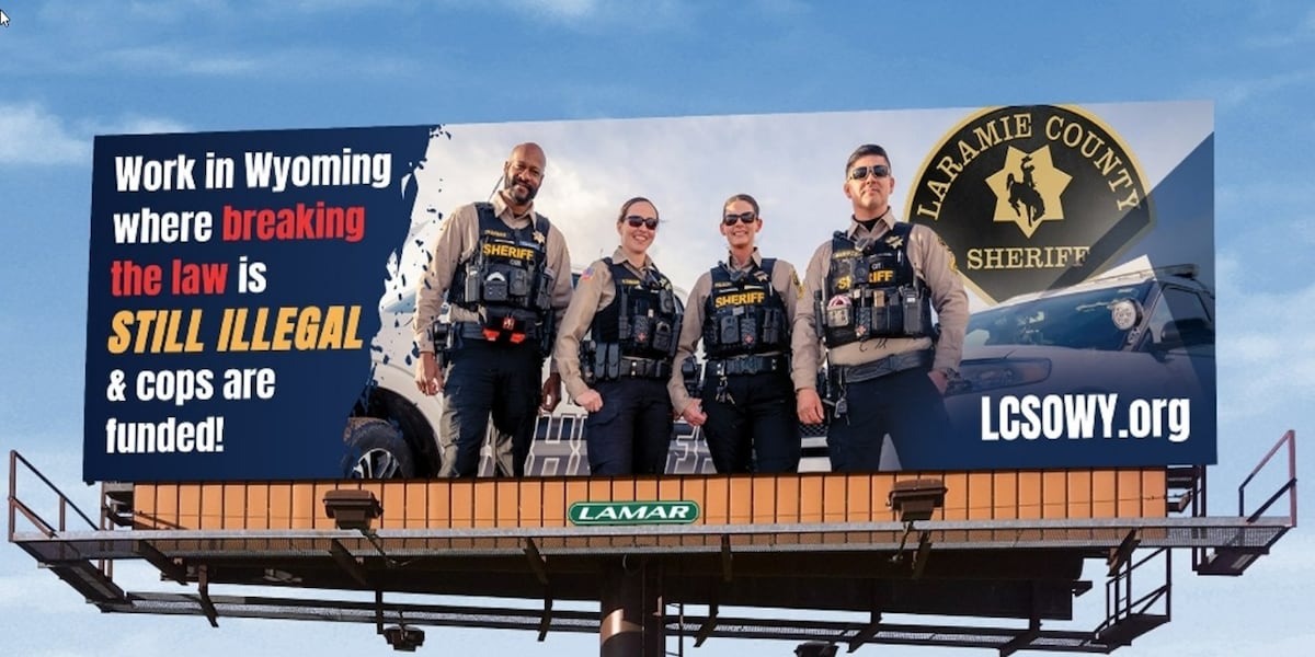 Billboard in Colorado reads Work in Wyoming where breaking the law is STILL ILLEGAL [Video]