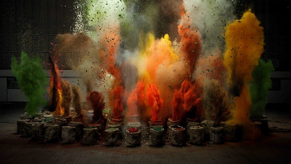 Slow-Motion Spice Bag Explosions Synchronized with Music  Colossal [Video]