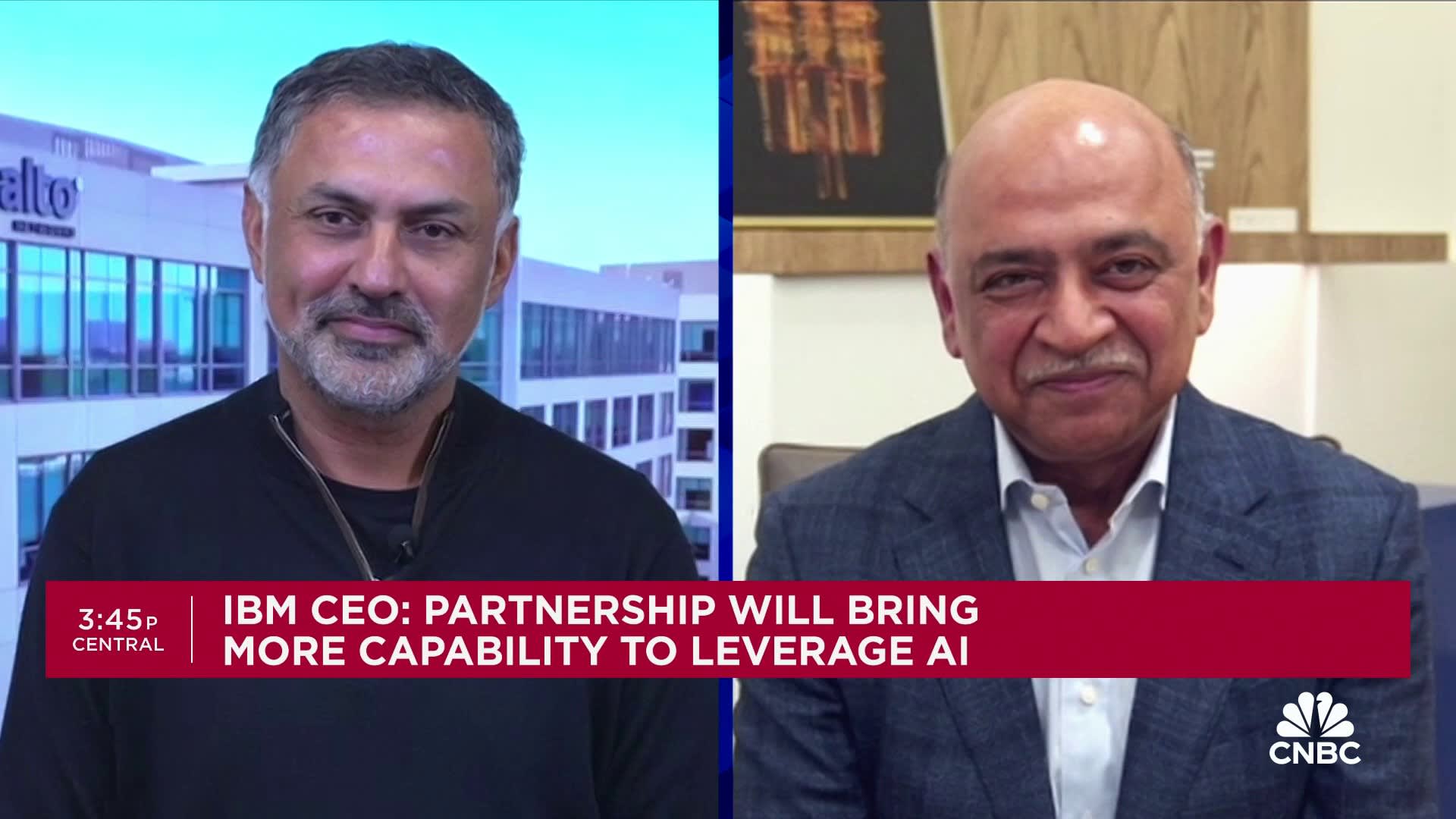 Watch CNBC’s full interview with IBM CEO Arvind Krishna and Palo Alto Networks’ CEO Nikesh Arora [Video]