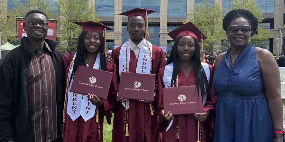 Triplets graduating at the top of their class credit family support for their success [Video]