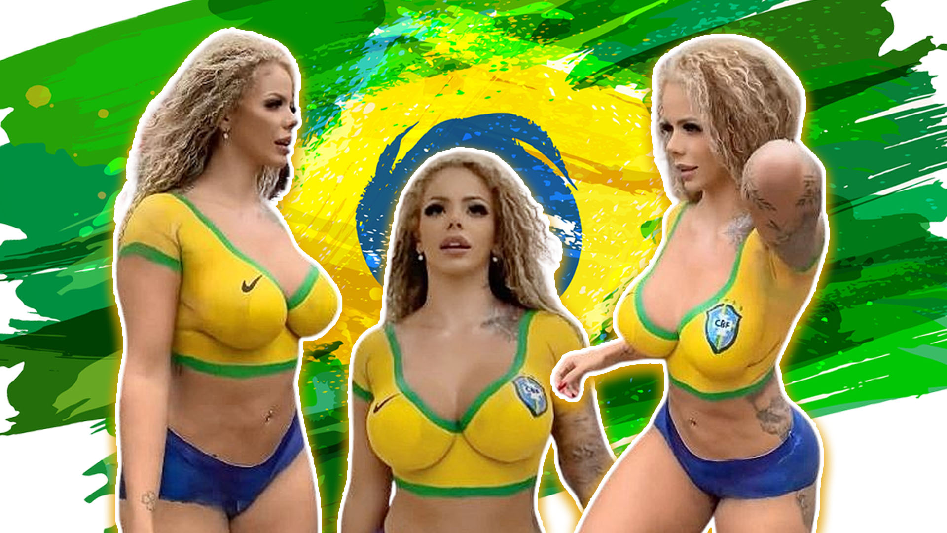 Shock moment Brazil-loving OnlyFans model gets on tube wearing NOTHING with just body paint to cover modesty [Video]