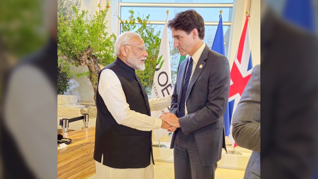 G7 summit: Trudeau, Modi shake hands on sidelines [Video]