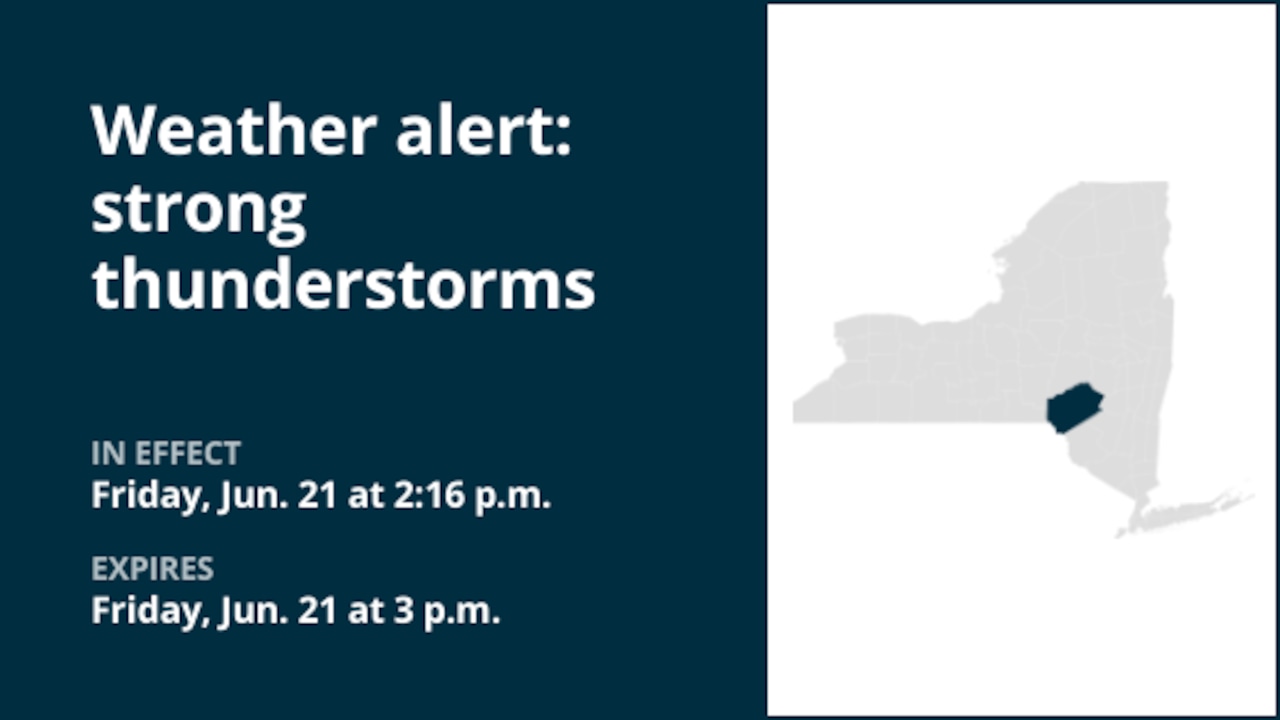 NY weather update: Weather alert issued for strong thunderstorms in Delaware County Friday afternoon [Video]