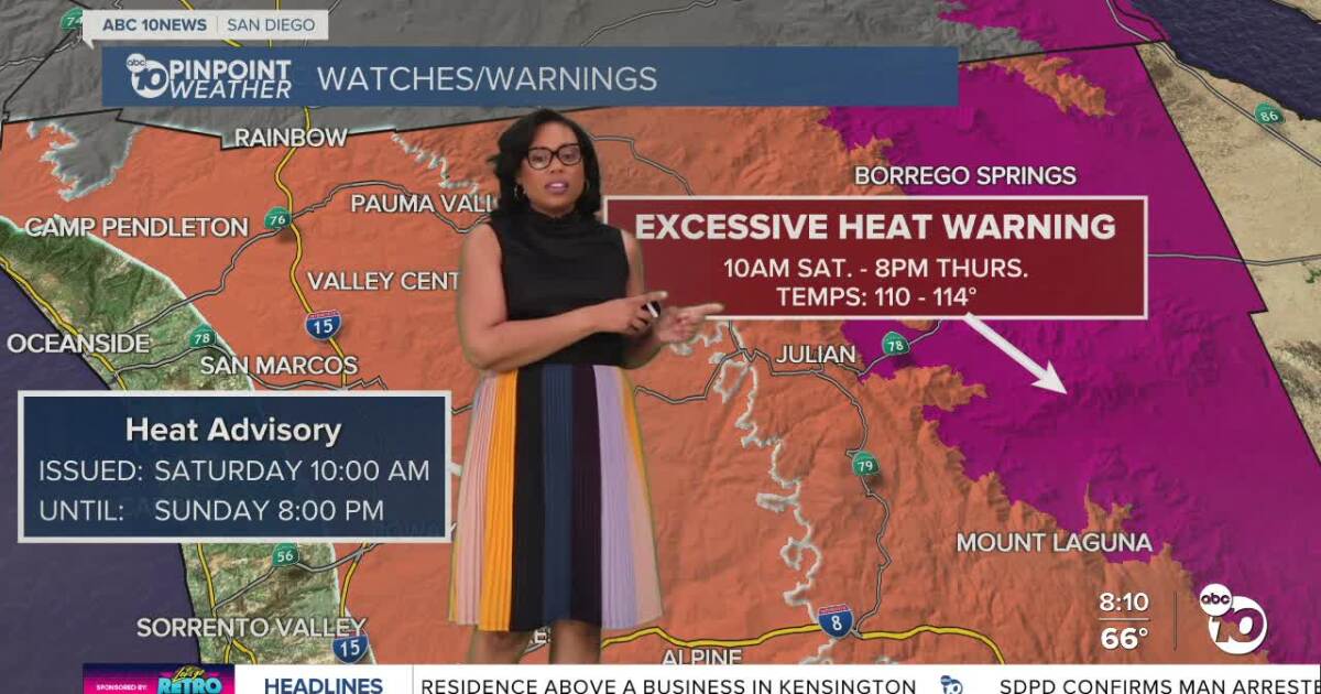 Natay’s Saturday Forecast: Hot temperatures, excessive heat warning in deserts [Video]