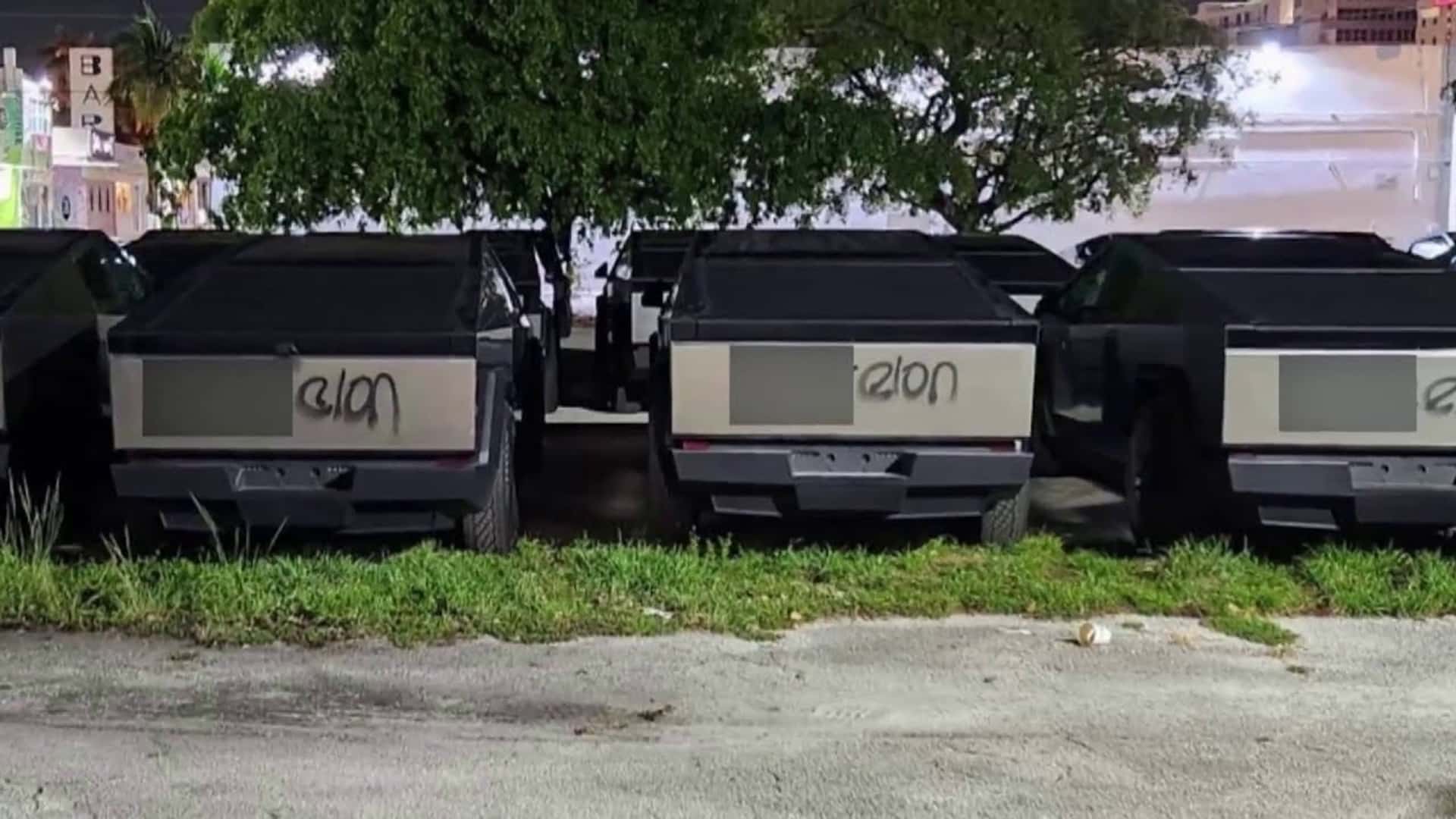 Vandal Lashes Out At Elon Musk By Tagging 34 Tesla Cybertrucks With Profanity [Video]