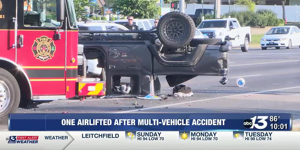 One airlifted after multi-vehicle accident [Video]