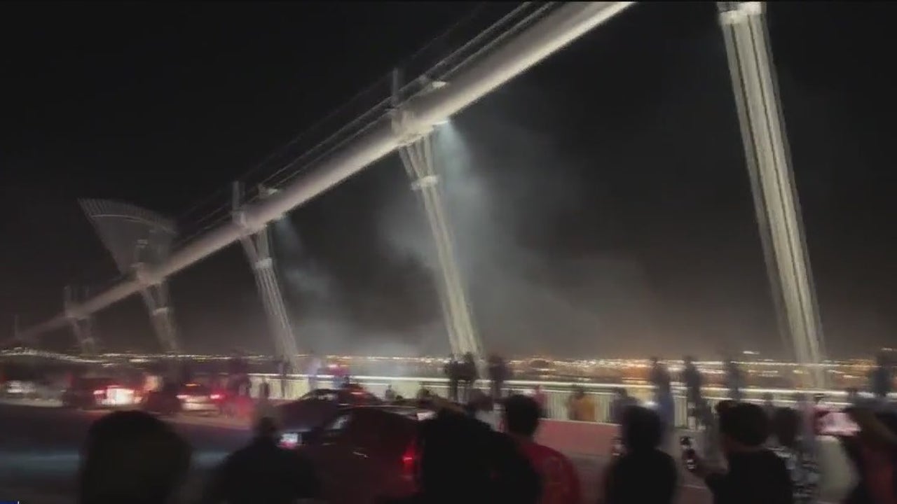 Sideshow complete with fireworks takes over Bay Bridge [Video]