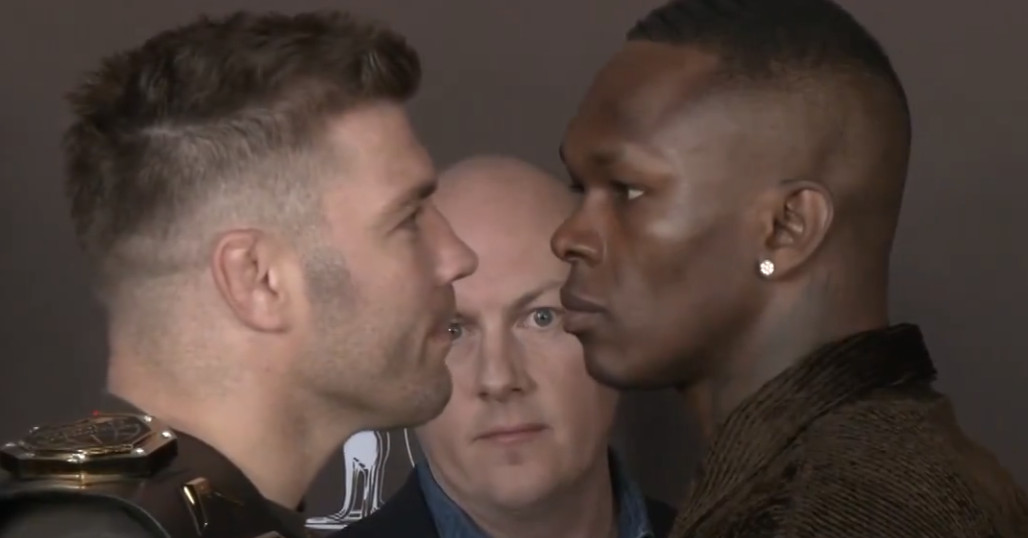 Dricus du Plessis, Israel Adesanya go nose-to-nose in heated first staredown ahead of UFC 305 [Video]