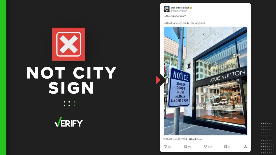 Stolen goods signs in San Francisco werent posted by city [Video]