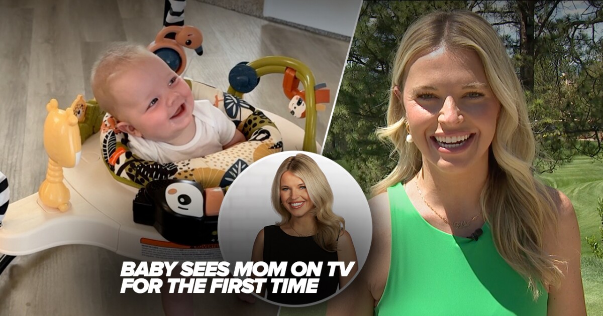 Watch the cute moment a baby sees her Denver7 reporter mom on TV for first time [Video]