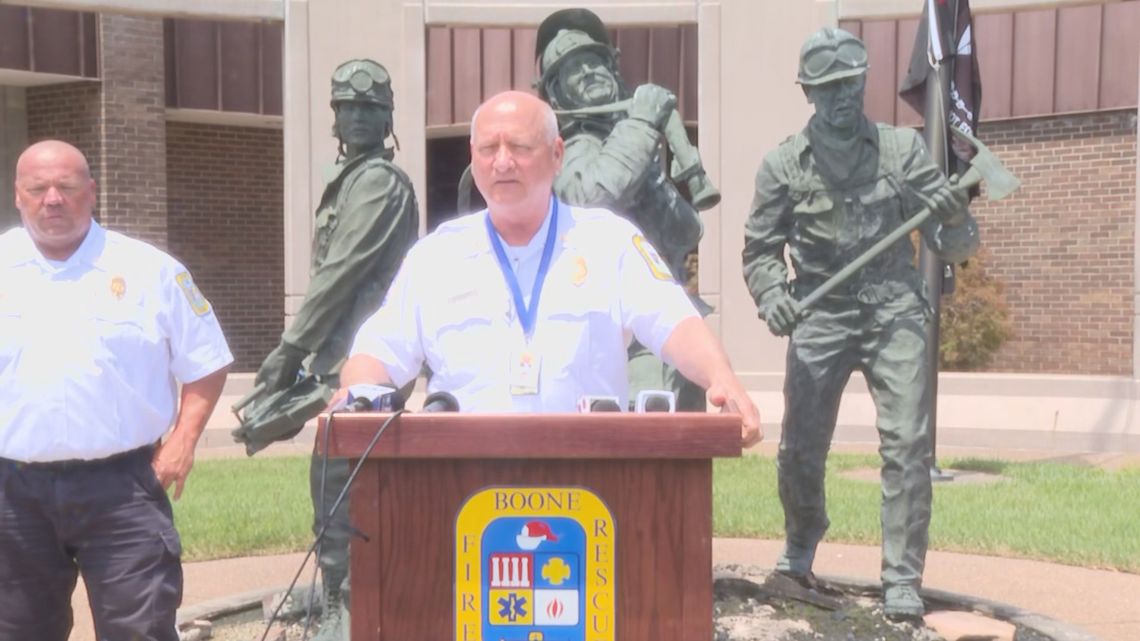 Boone County Fire Protection District leaders hold press conference after drowning of firefighter [Video]