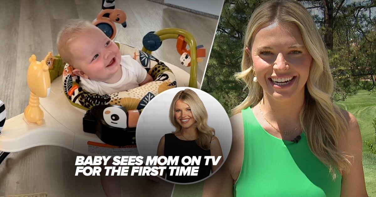 Watch the cute moment a baby sees her reporter mom on TV for first time [Video]