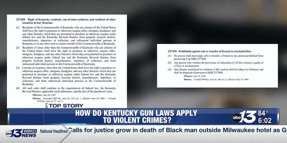 How do Kentucky gun laws apply to violent crimes? [Video]