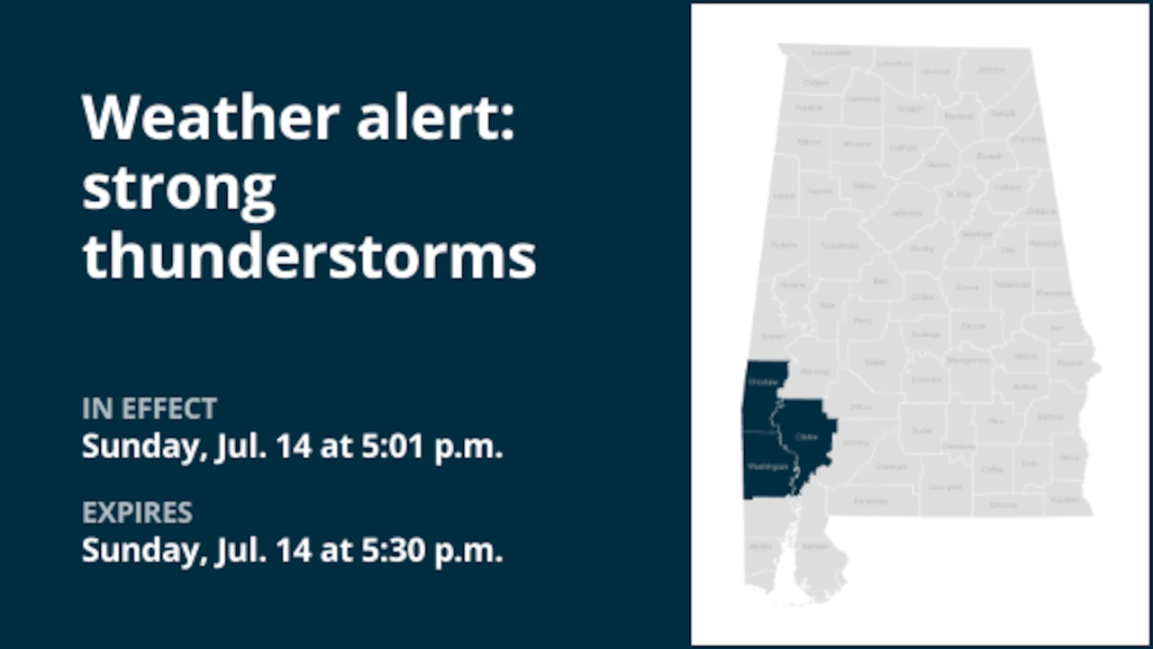 Update: Thunderstorms with penny-sized hail in Alabama Sunday [Video]