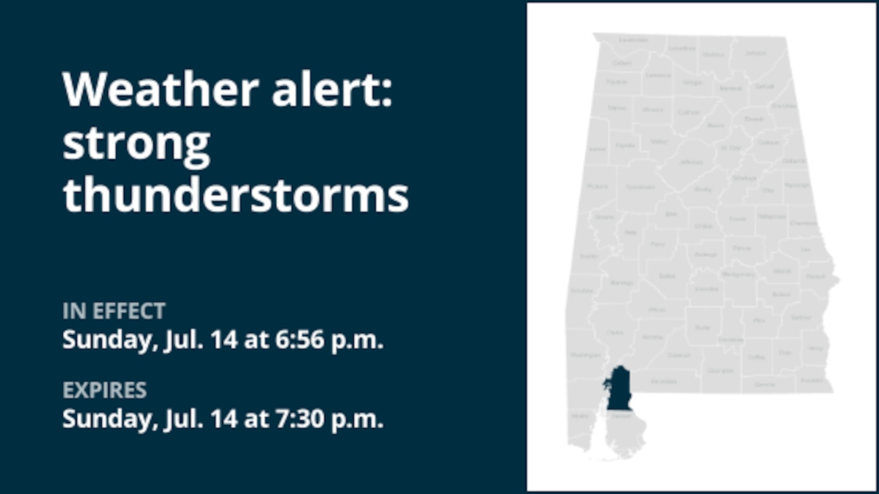 Weather alert issued for strong thunderstorms in Baldwin County Sunday evening [Video]