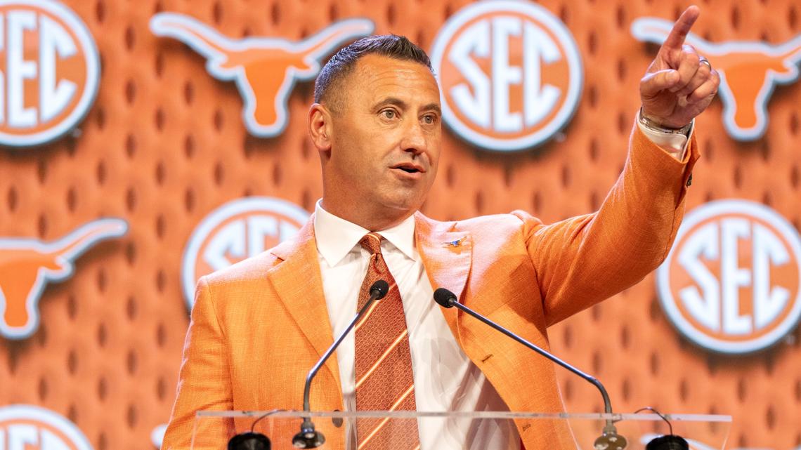 Texas coach Steve Sarkisian talks 2024 season at SEC Media Days [Video]