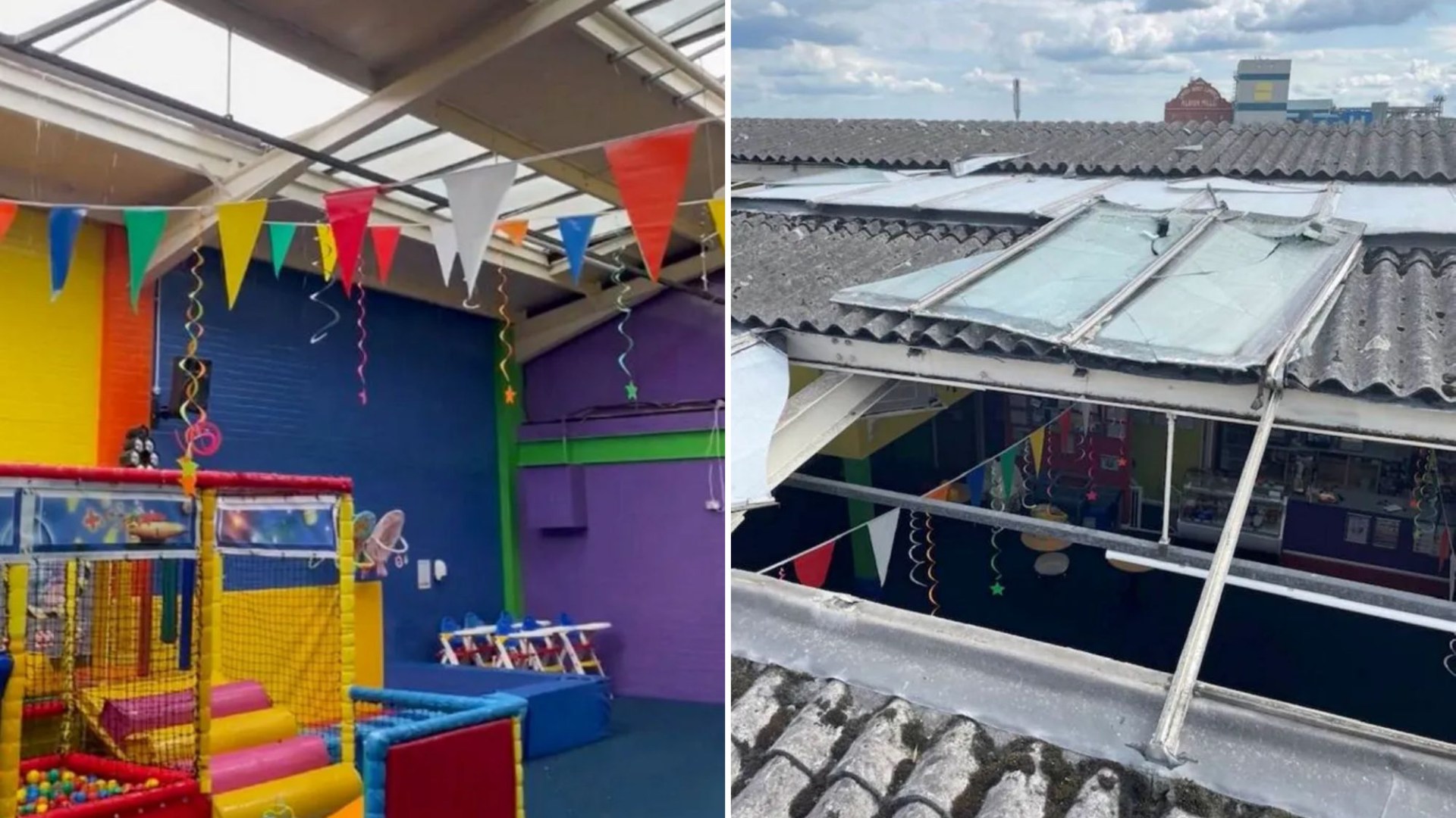 Shock moment TORNADO rips through UK soft play centre shattering roof lights & leaving kids ‘traumatised’ [Video]