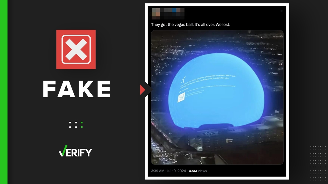 Fake image of Las Vegas Sphere goes viral amid tech outage [Video]