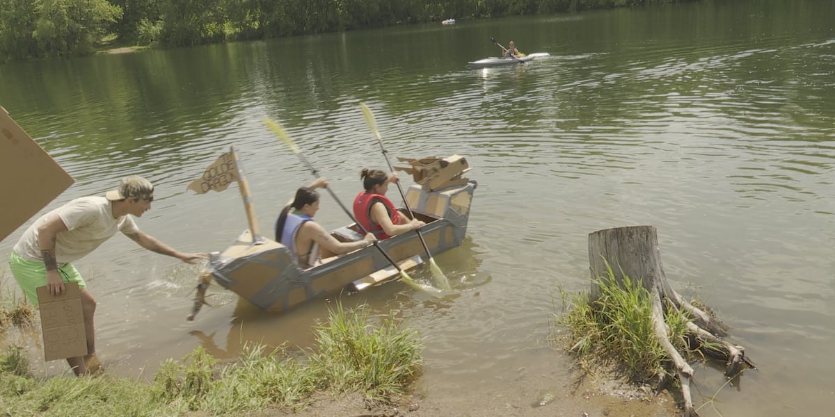 Inaugural Cardboard Paddle Battle makes a splash [Video]