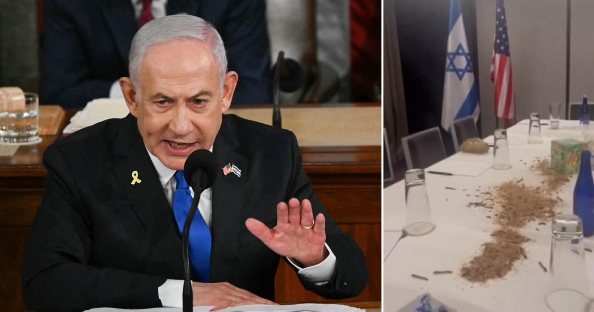 Protestors put maggots in US hotel as Netanyahu defends Gaza War in US | US News [Video]