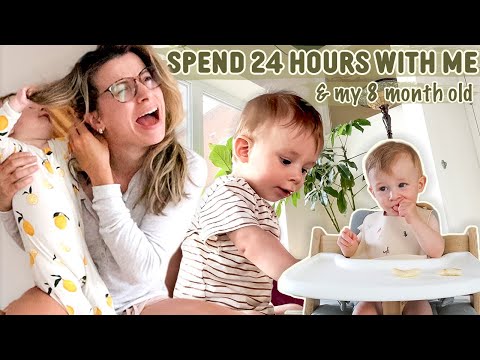 24 Hours with an 8 Month Old | Our ACTUAL Routine: Diaper Tracking, Meal times + Naps [Video]