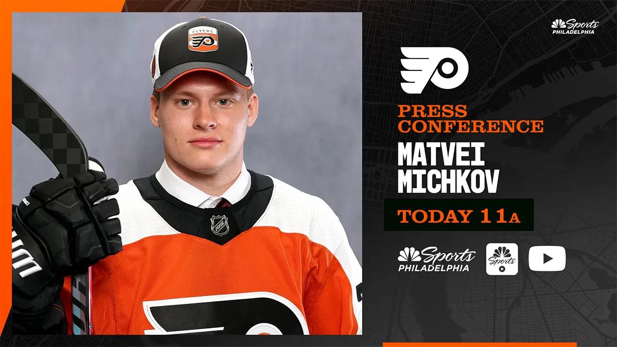Watch Matvei Michkovs Flyers introductory press conference  NBC Sports Philadelphia [Video]