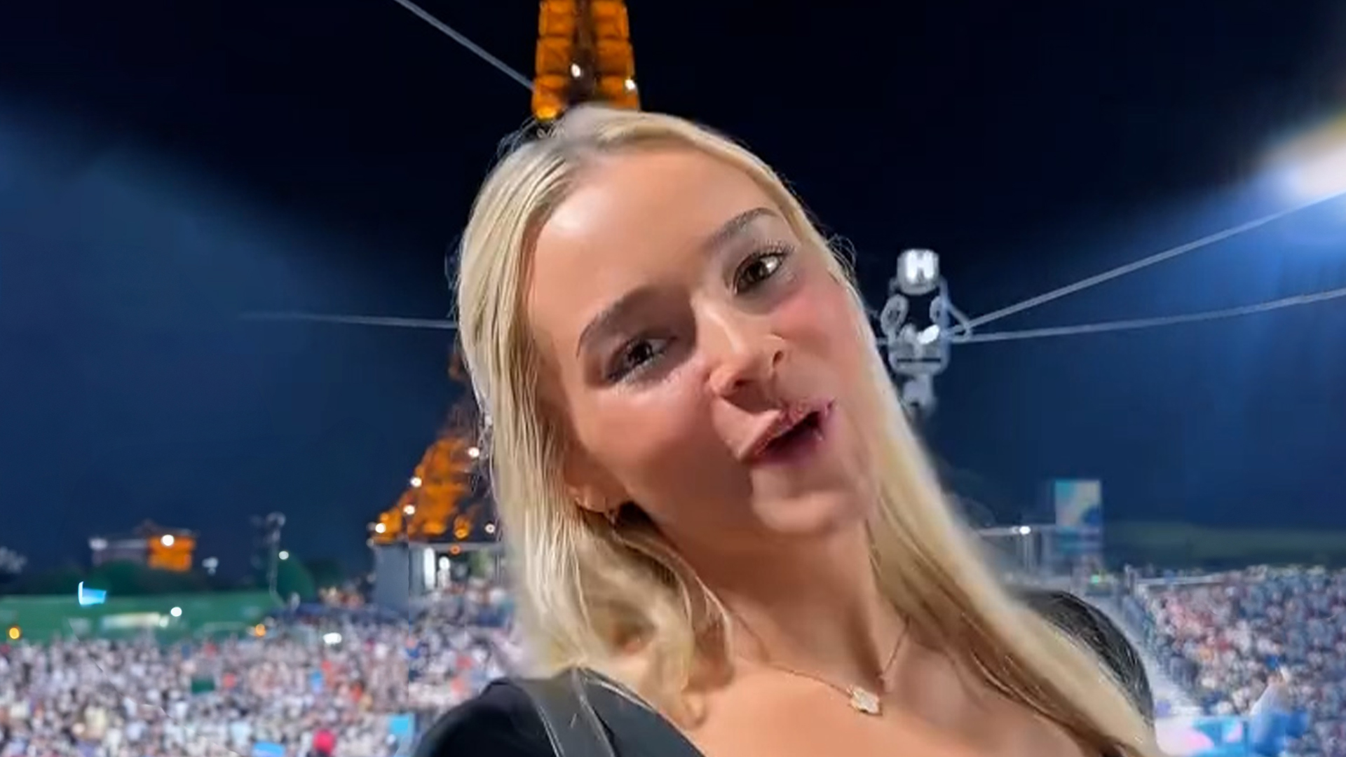 ‘The City of Light just got brighter,’ claim fans as Olivia Dunne cheers on Team USA at Olympic beach volleyball [Video]