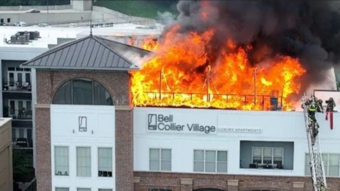 Bell Collier Village fire all units likely damaged Howell Mill [Video]