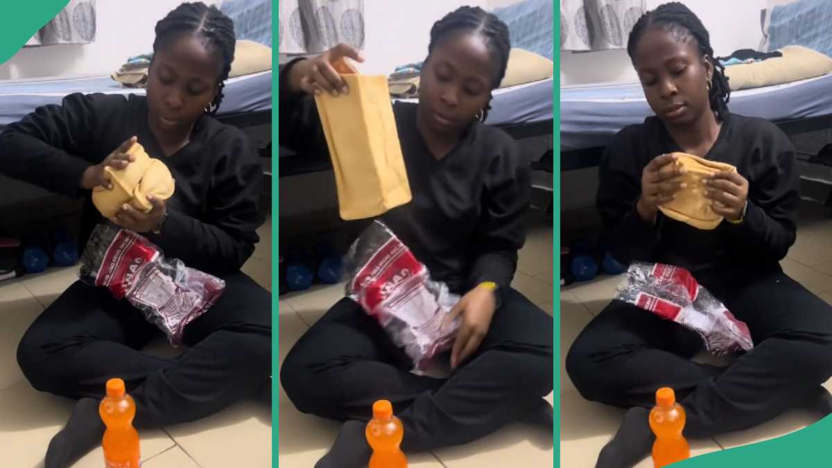 “I Promised Someone I Will Stop”: Lady Ignores Advice, Squeezes Big Bread and Consumes It at 2am [Video]