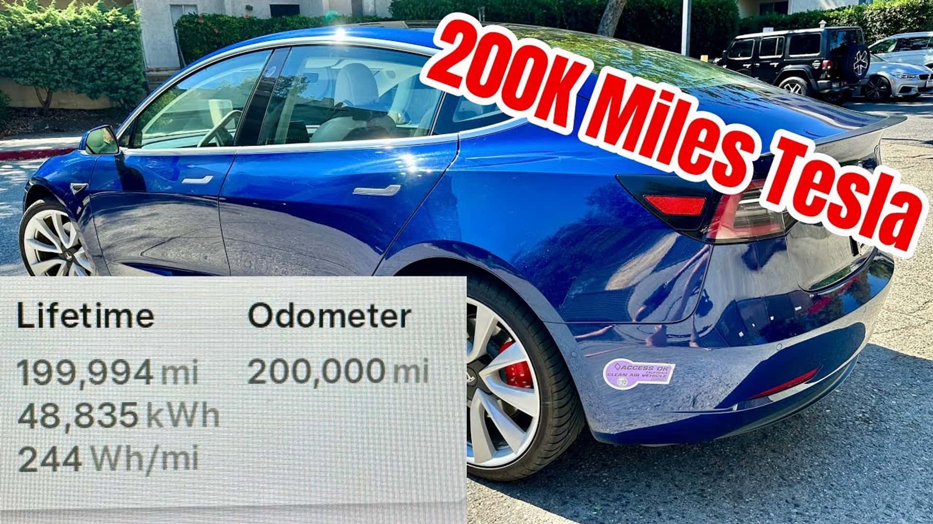 Tesla Model 3 Sees Very Little Degradation After 200,000 Miles [Video]