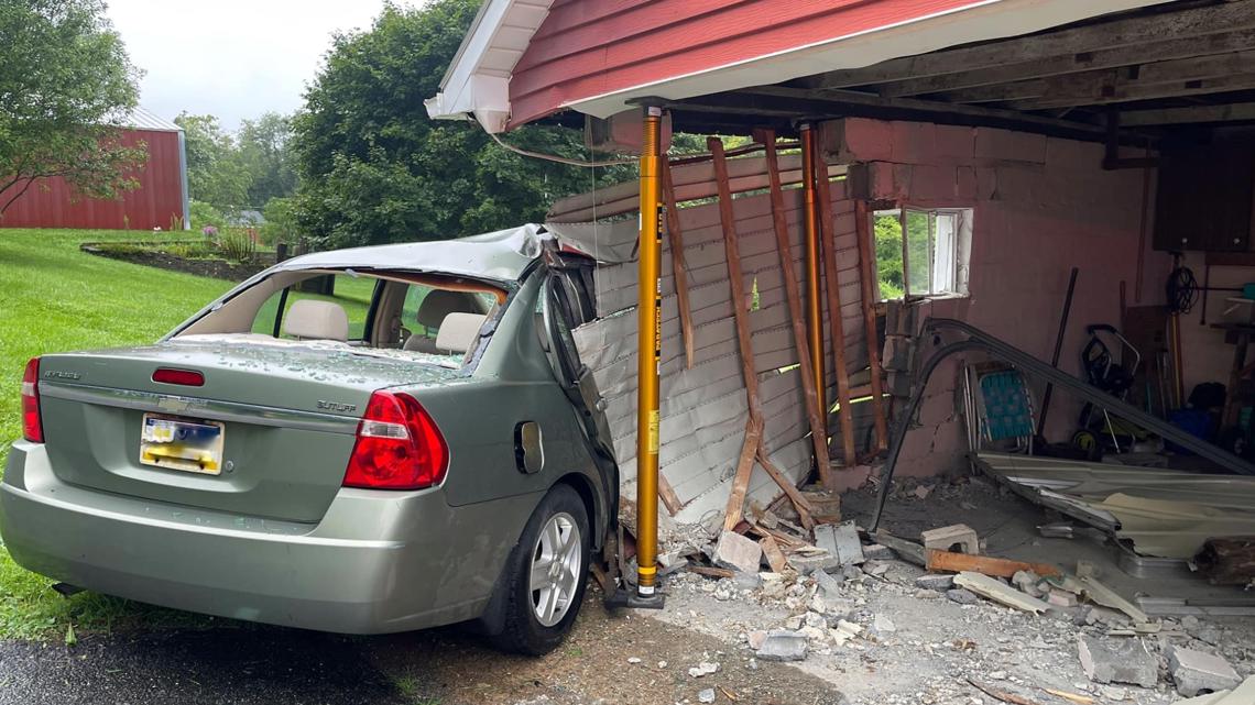 Car crash damages York County building [Video]