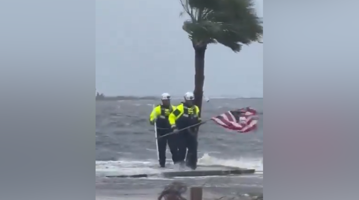 Watch as rescuers save American flag from Debby’s fury [Video]