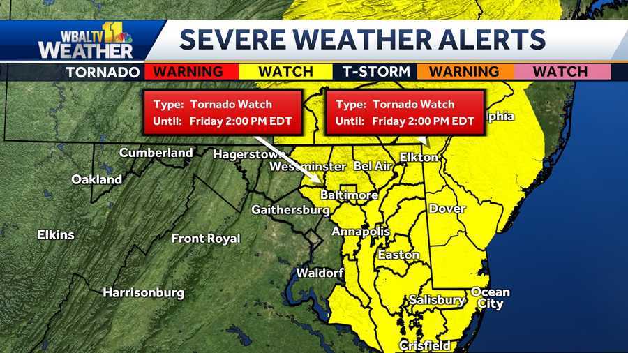 New tornado watch issued until 2 p.m. in Maryland [Video]