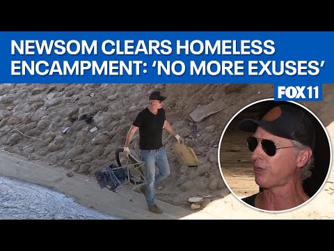 Newsom fed up with LA County approach to homelessness, cleans up encampment himself [Video]