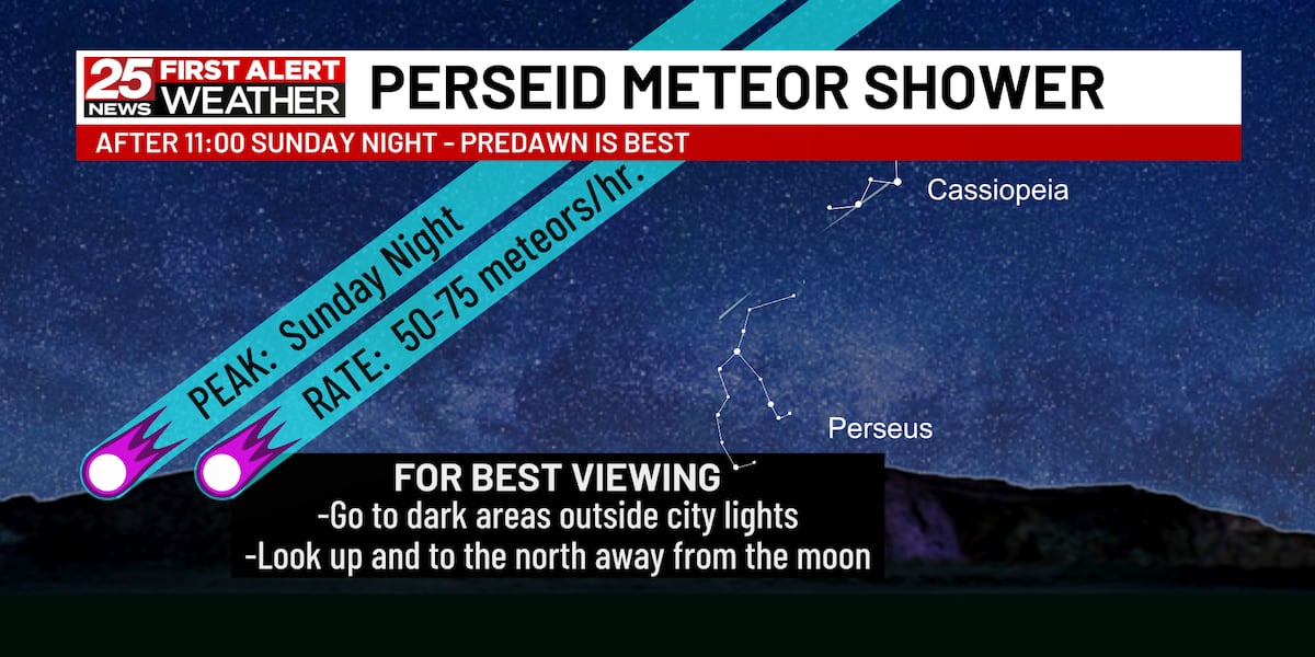 Meteor shower Sunday night – hopefully clouds will stay away [Video]