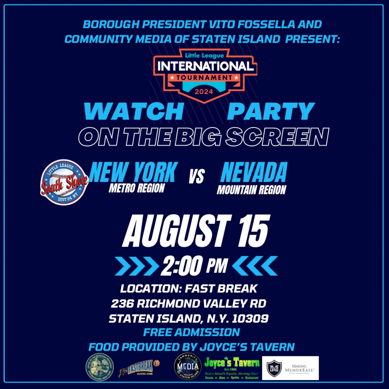 Come support the Staten Island team in the Little League World Series at this watch party [Video]