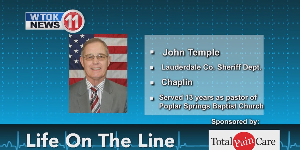 WTOK’s Life on the Line segment sponsored by Total Pain Care recognizes Chaplain John Temple. [Video]