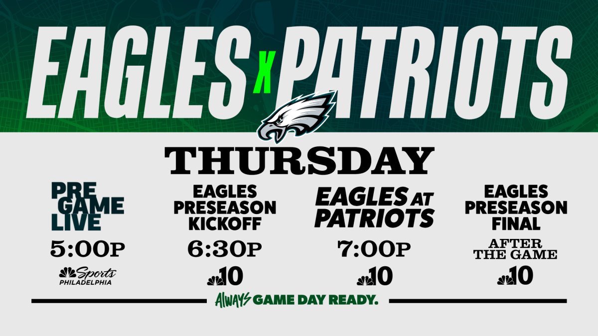 How to watch the Eagles vs. Patriots  NBC10 Philadelphia [Video]