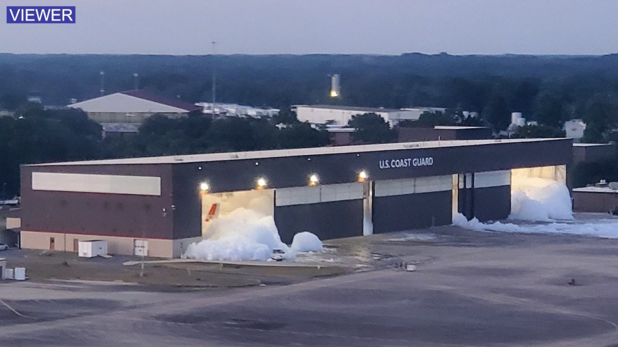 Nearly 400 gallons of high-expansion foam fills Coast Guard hangar in Mobile [Video]