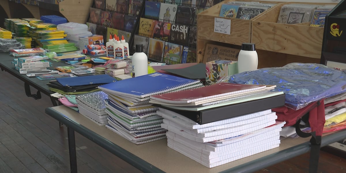 Local business passes out school supplies following benefit concert [Video]