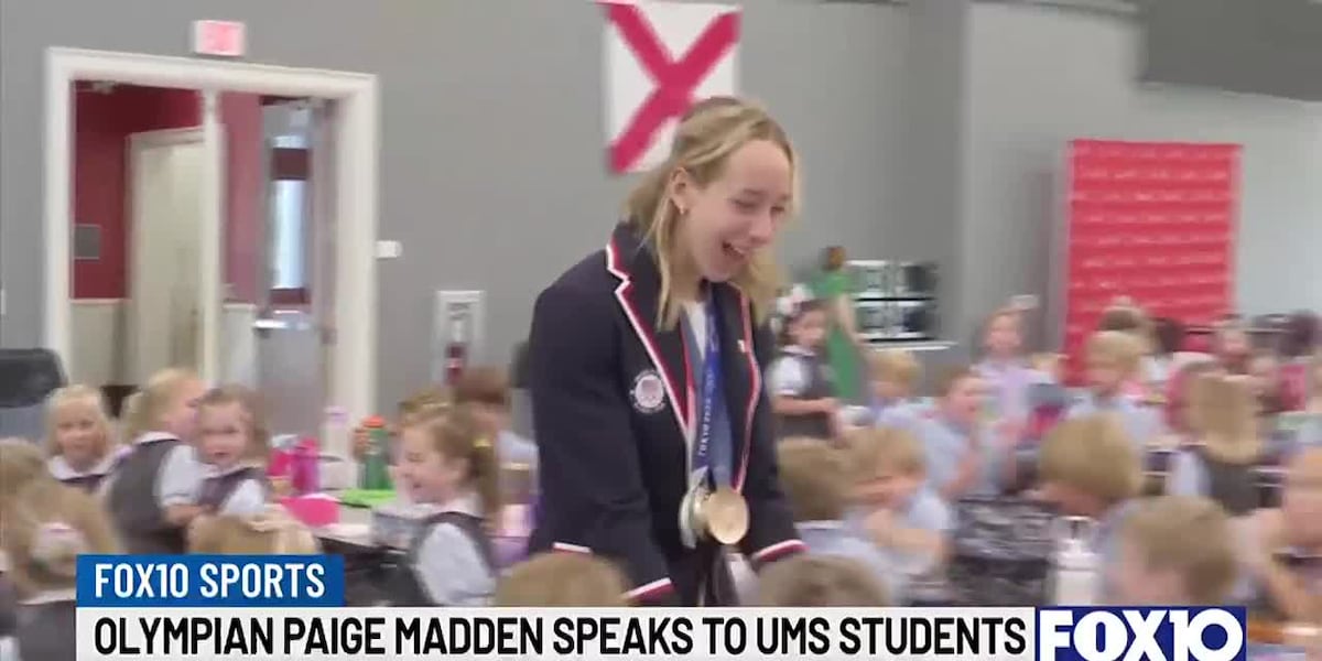 Olympic swimmer Paige Madden speaks to UMS-Wright students following Paris summer games [Video]