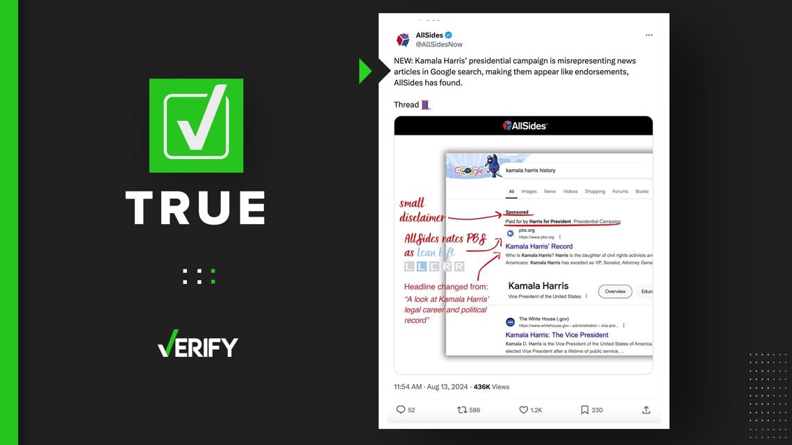 Is Kamala Harris campaign editing news headlines in Google ads? [Video]